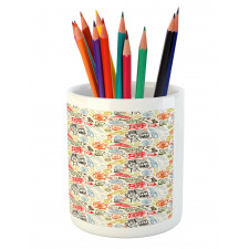 Abstract Colorful Image Pencil Pen Holder