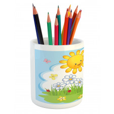 Rabbit in Garden Pencil Pen Holder