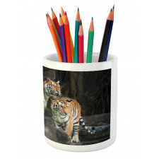 Tiger Couple in Jungle Pencil Pen Holder