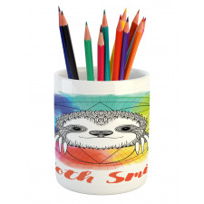 Rainbow Sloth Sketch Pencil Pen Holder