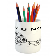 Hipster Mascot Meme Pencil Pen Holder