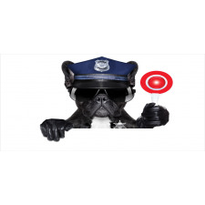Pug Dog Police Costume Pencil Pen Holder