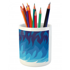 Abstract Gas Flame Fire Pencil Pen Holder