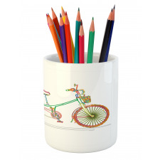 Tandem Bike Design Pencil Pen Holder