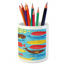 Deep Ocean Animals Pencil Pen Holder