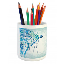 Ocean Jellyfish Paisley Pencil Pen Holder