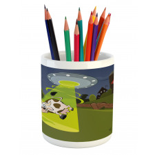 Farm Cow Alien Comics Pencil Pen Holder