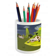 Farm Cow Alien Comics Pencil Pen Holder