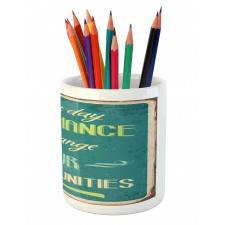 Motivational Retro Poster Pencil Pen Holder