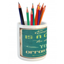 Motivational Retro Poster Pencil Pen Holder