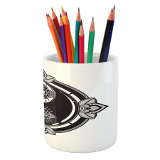 Floral Third Eye Sign Pencil Pen Holder