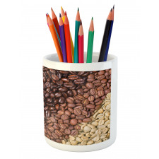 Coffee Beans Stripes Pencil Pen Holder