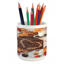 Croissant and Coffee Pencil Pen Holder