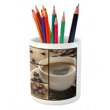Coffee Mugs Wood Table Pencil Pen Holder