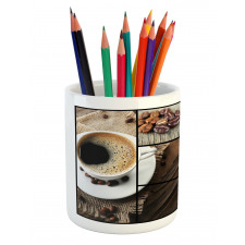 Coffee Mugs Wood Table Pencil Pen Holder