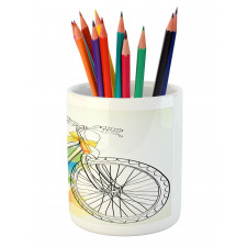 Abtract Colorful Bike Pencil Pen Holder