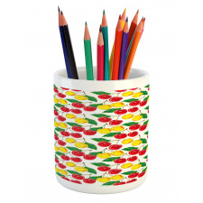 Graphic Colored Cherries Pencil Pen Holder