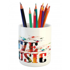 Music Theme Grungy Pencil Pen Holder