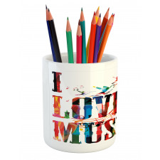 Music Theme Grungy Pencil Pen Holder