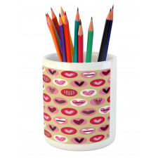 Cartoon Style Hearts Pencil Pen Holder