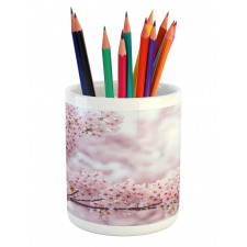 Vibrant Colored Striped Pencil Pen Holder