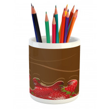 Strawberries Chocolate Pencil Pen Holder