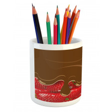 Strawberries Chocolate Pencil Pen Holder