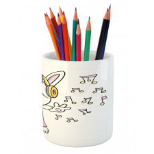 Cartoon Rock Star Bunny Pencil Pen Holder