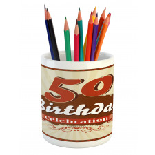 Retro Stripe Dot Pencil Pen Holder