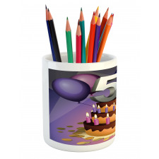 Cake with Candles Pencil Pen Holder