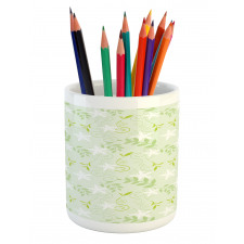 Swirls Floral Branches Pencil Pen Holder