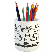 Vintage Words and Crown Pencil Pen Holder