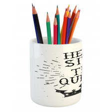 Vintage Words and Crown Pencil Pen Holder