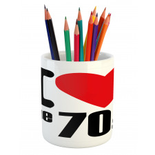 I Love the 70s Pictogram Pencil Pen Holder