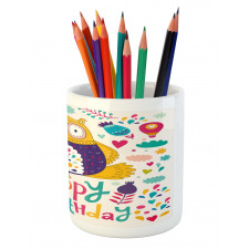 Funny Greeting Doodle Art Pencil Pen Holder