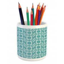 Retro Squares Design Pencil Pen Holder