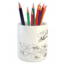 Bride Party Flowers Pencil Pen Holder