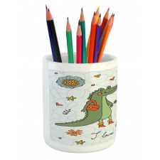 Alligator Family Cartoon Pencil Pen Holder