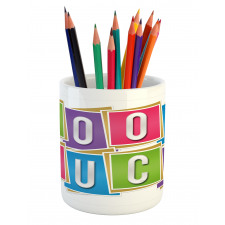 Blocks Letter Wish Pencil Pen Holder