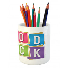 Blocks Letter Wish Pencil Pen Holder