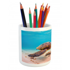 Sea Turtle Underwater Pencil Pen Holder