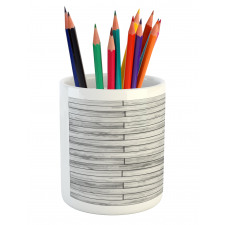 Parquet Wood Retro Pencil Pen Holder