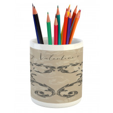 Valentine's Day Taupe Pencil Pen Holder