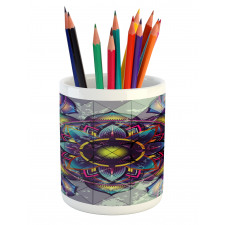 Grunge Futuristic Mandala Pencil Pen Holder