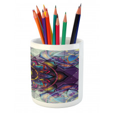 Grunge Futuristic Mandala Pencil Pen Holder