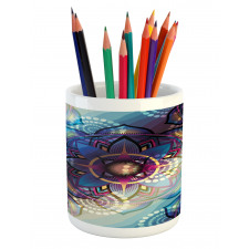 Diagonal Gradient Lotus Pencil Pen Holder