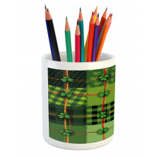 Patchwork Celtic Clovers Pencil Pen Holder