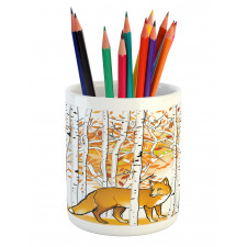 Fox Autumn Forest Pencil Pen Holder