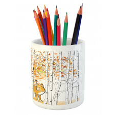 Fox Autumn Forest Pencil Pen Holder