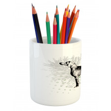 Dog Sketch Art Pencil Pen Holder